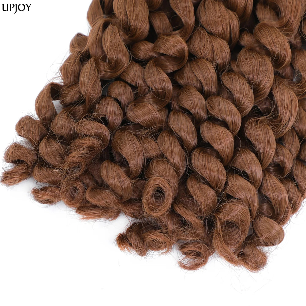 Jamaican Bounce Crochet Hair Jumpy Wand Curl Synthetic Braiding Extensions Ombre Brown