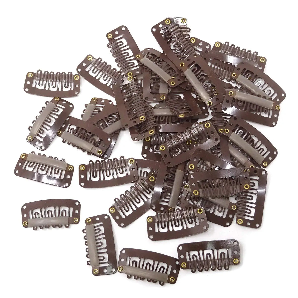 2.3cm-3.6cm Black Brown Color Wig Clips Snap Hair Extension Weft Pp Hairpins