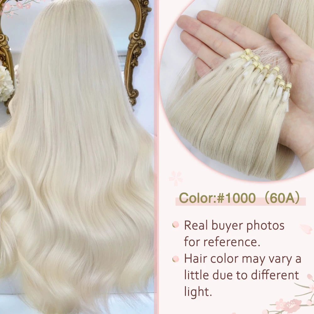 Micro Loop Human Hair Extensions Balayage Blonde 50Gram/Set 1G/S Natural Link Fusion