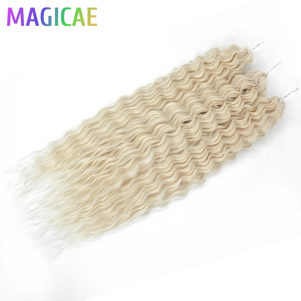 22Inches 300Grams Ariel Deep Water Twist Braids Crochet Protein Hair Orange Blond