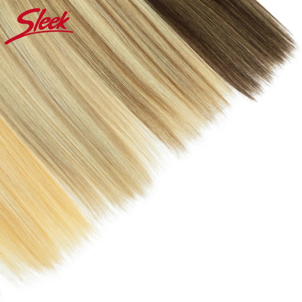 Sleek Peruvian Straight Human Hair Double Drawn Natural Weave Bundles Brown Remy