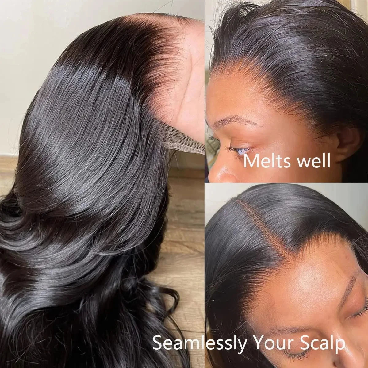Brazilian Body Wave Human Hair Wig, Pre-Plucked HD Transparent 13x4 Lace Front, Bleached Knots