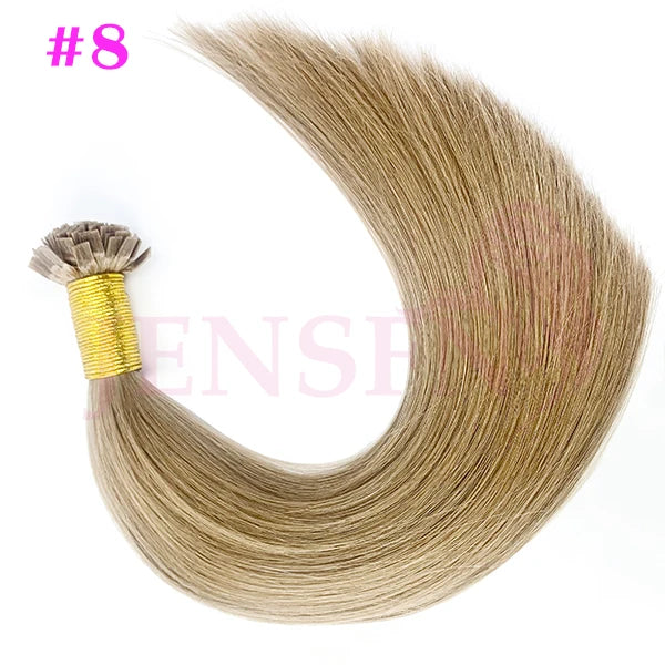 Flat Tip Hair Extensions Remy, 100% Human Keratin Straight Pre Bonded Wigs