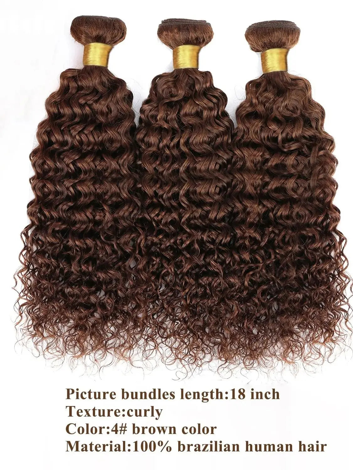 Chocolate Brown Deep Wave Human Hair Bundles Brazilian Extensions Water