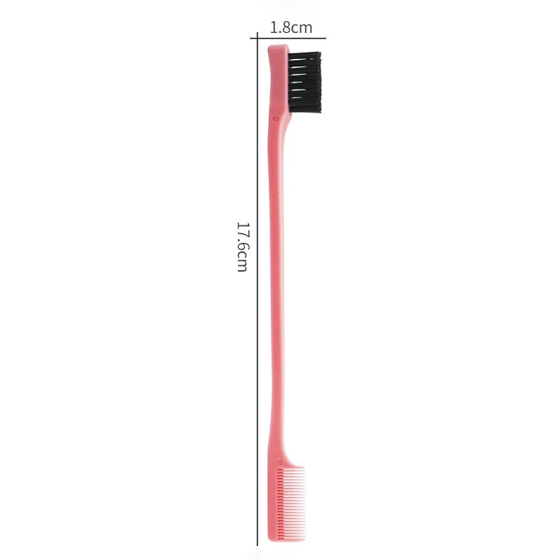 Hair Anti-static Edge Brush Comb 2-in-1 Double-sided Control Styling Tool Real Wigs