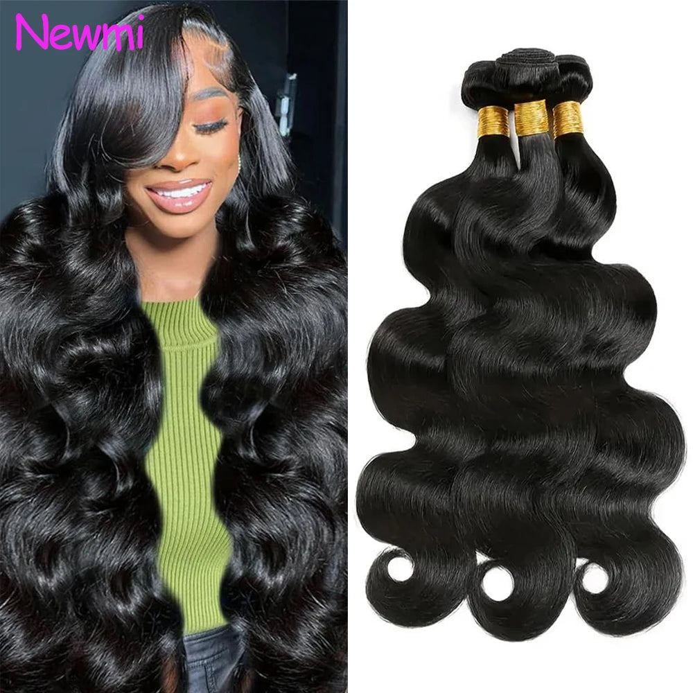 12A Brazilian Body Wave Human Hair Bundles 100% Human Hair Extensions Natural Black 10-30 Inch 1/2/3/4pcs Bundles