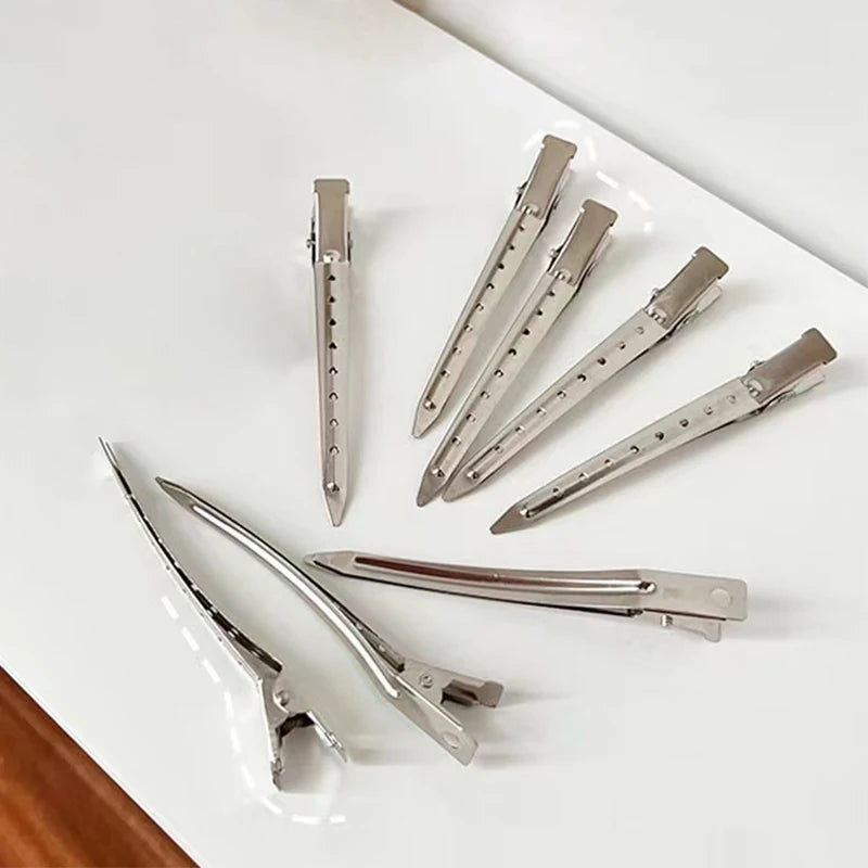 Metal Duckbill Crocodile Hair Clips for Salon Styling, Hair Positioning Clips