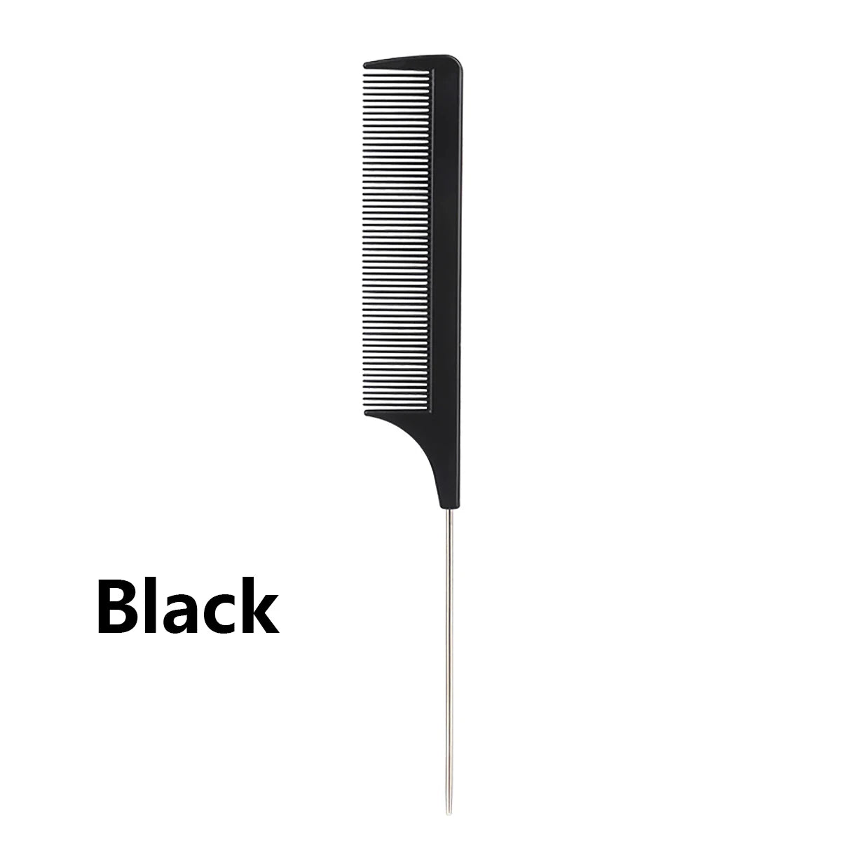 1pc Professional Pointed Tail Comb Salon Hair Styling Stainless Steel Antistatic Dyeing Hair Comb