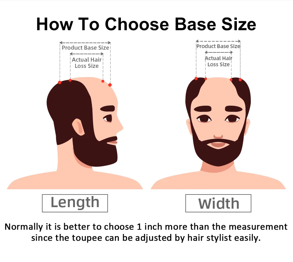 Wig Human Hair Toupee Fine Mono, 130% Density Durable Prosthesis 6" Replacement