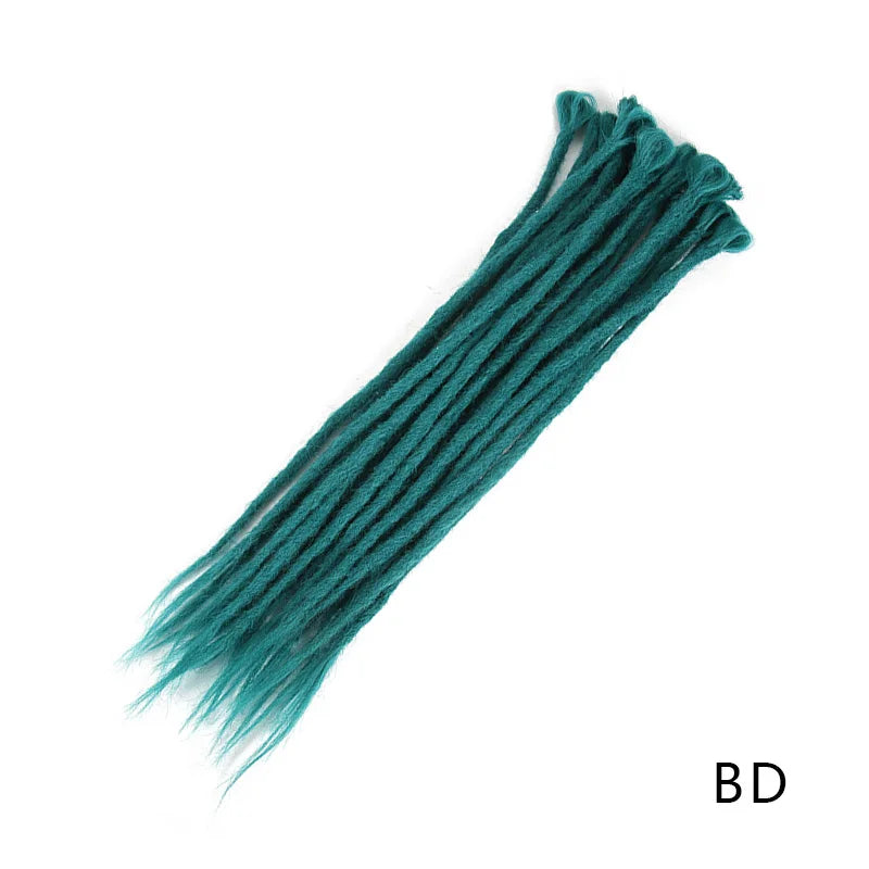 Synthetic 100% Handmade Dreadlocks Extensions Faux Locs Crochet Braid Hair Hip-Hop Style 20 Inch 10 Strands/Pack Blue