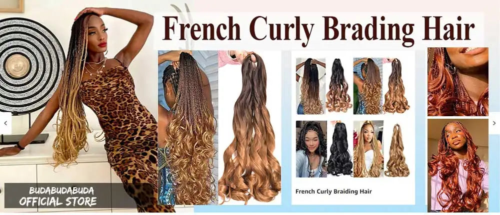 French Curls Braiding Hair Extensions - Synthetic Loose Wave Spiral Curl, High Temperature, Ombre Pre-Stretched