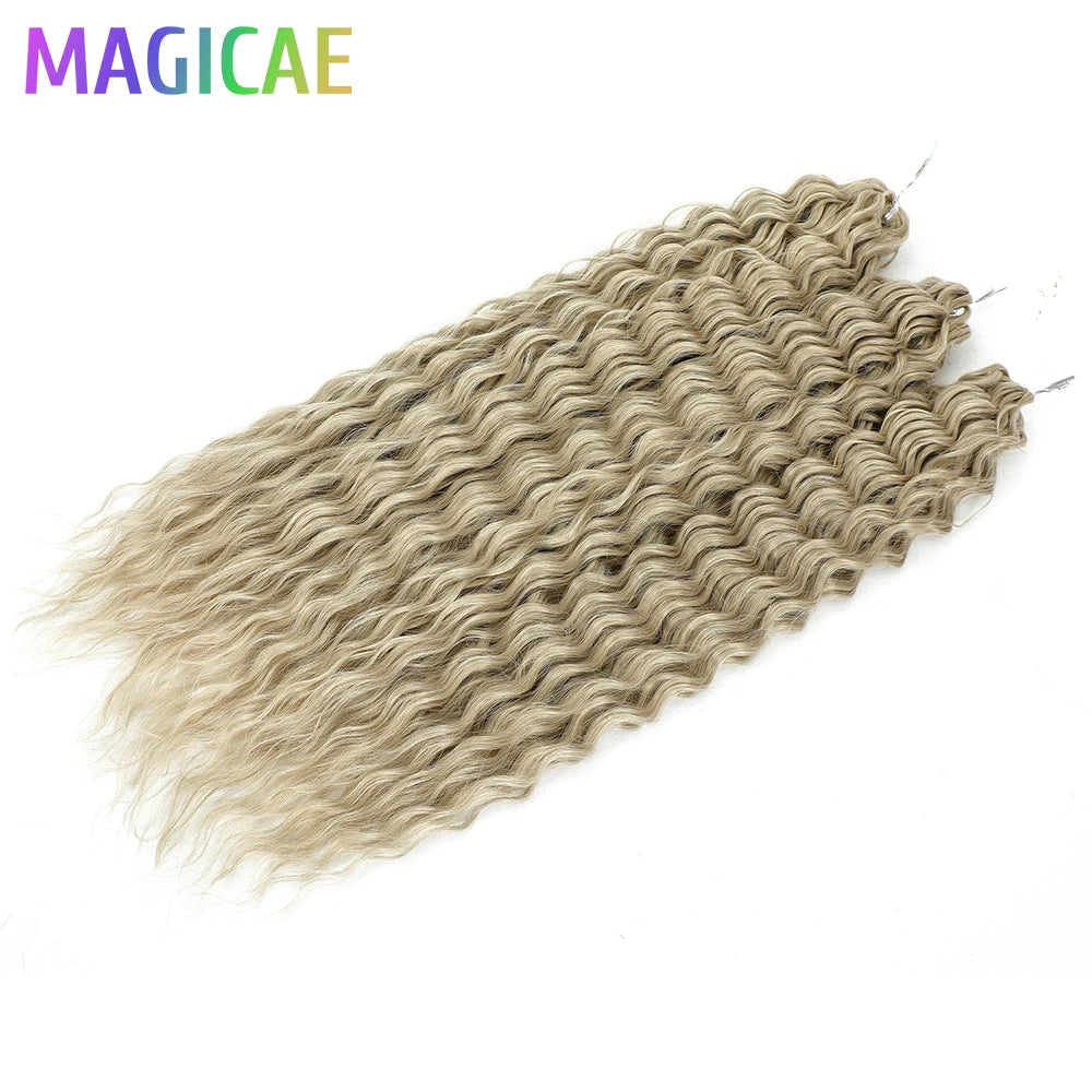 22Inches 300Grams Ariel Deep Water Twist Braids Crochet Protein Hair Orange Blond