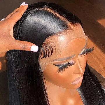 250% Brazilian Straight Human Hair Wigs, 13x4 HD Transparent Lace Front Pre