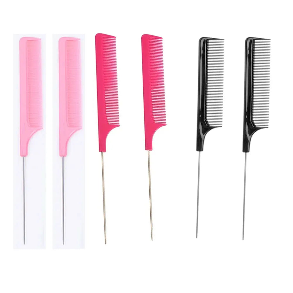 Professional Hair Tail Combs Stainless Steel Salon Cut Styling Comb Spiked Care