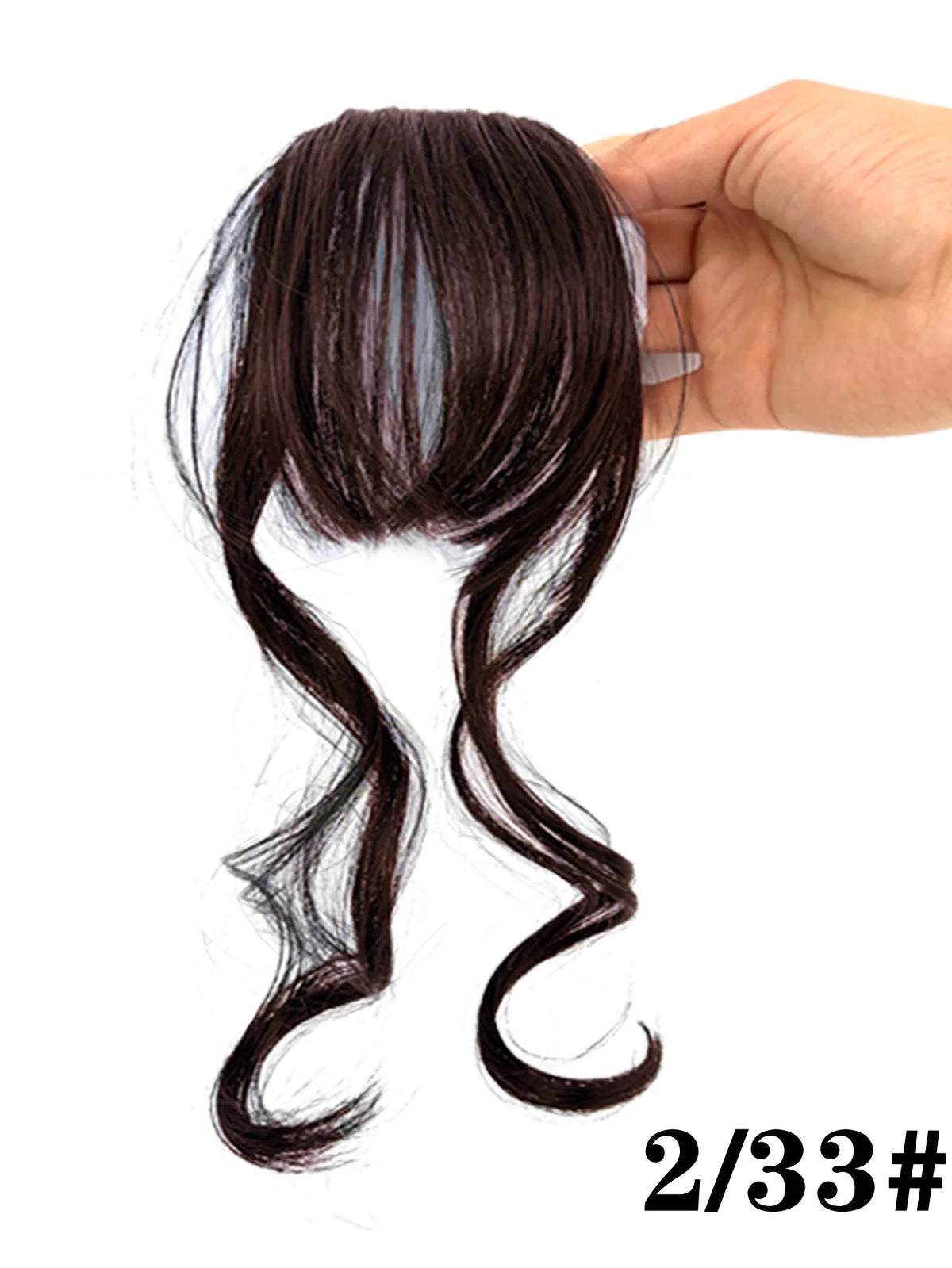 Natural Forehead Hairline Clip On Bangs Curl Air Synthetic Hairpiece Front Neat