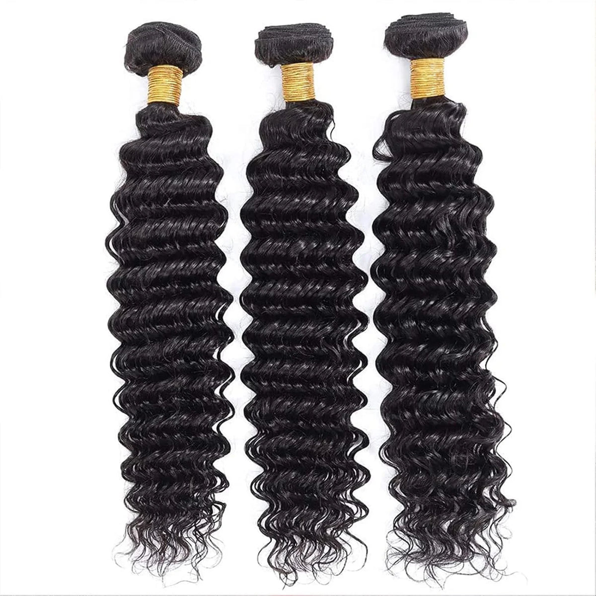 Deep Wave Natural Color Bundles Brazilian Hair Extension Remy One Weave Unprocessed