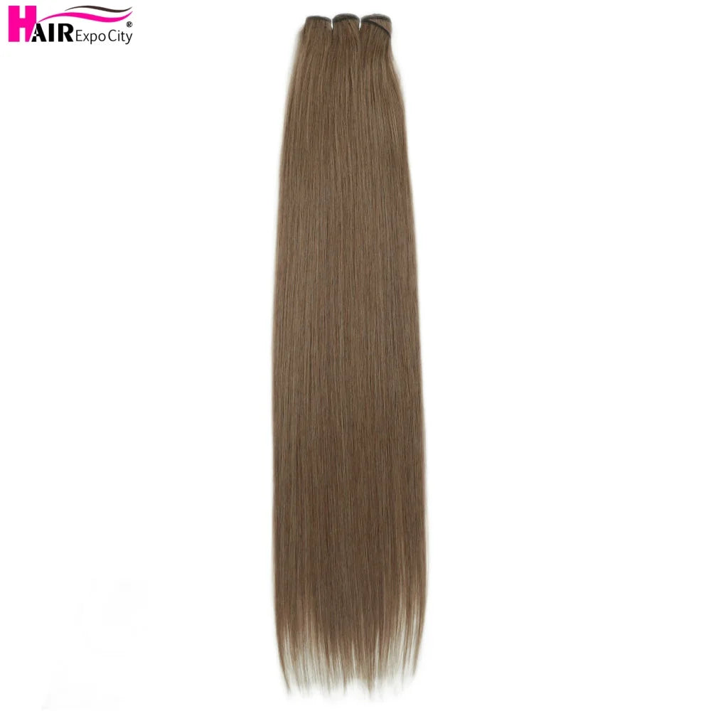 Bone Straight Synthetic Hair Bundles Ombre Blonde Weft Super Long Weave Extensions