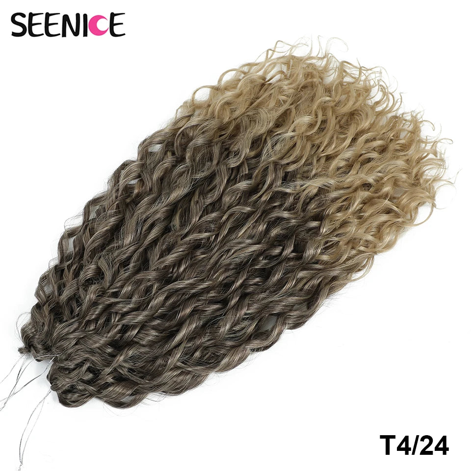Synthetic Hair Deep Wave Twist Crochet Braid Afro Curl Ombre Blonde Pink