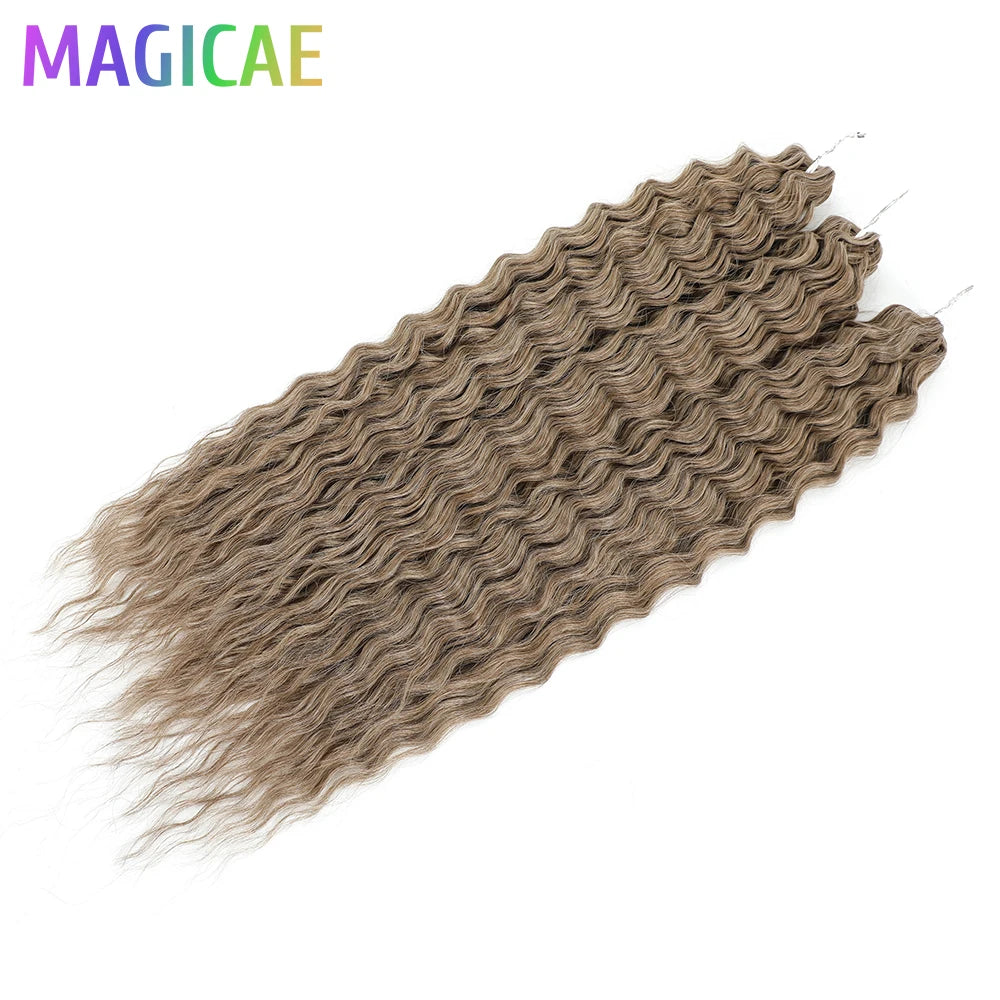 22Inches 300Grams Ariel Deep Water Twist Braids Crochet Protein Hair Orange Blond
