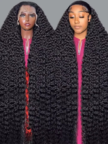 Deep Wave 13x6 Lace Front Human Hair Wig, 200% Remy Curl Full