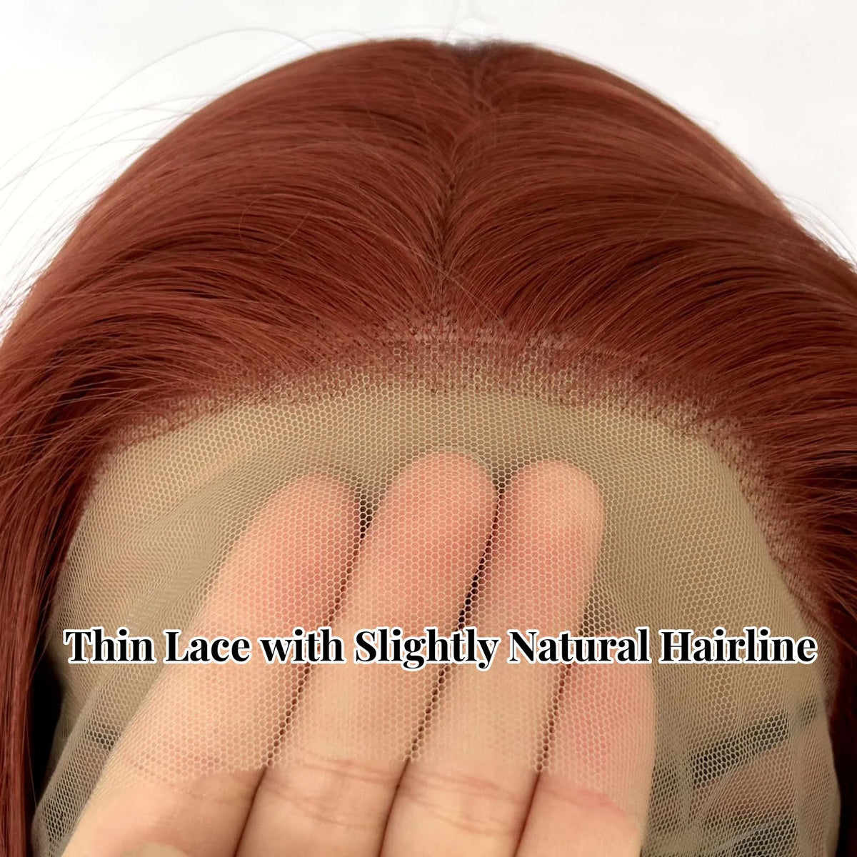 Auburn Short Copper Red Curly Wig Synthetic Part Medium Length Natural Wave