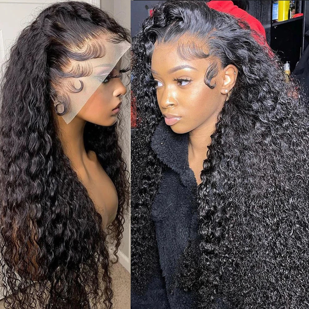 13x4 Kinky Curly Lace Front Human Hair Wigs Brazilian HD Deep Wave