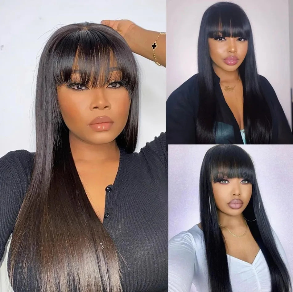 3x1 Middle Part Lace Wig Bone Straight Full Machine Made Human Hair