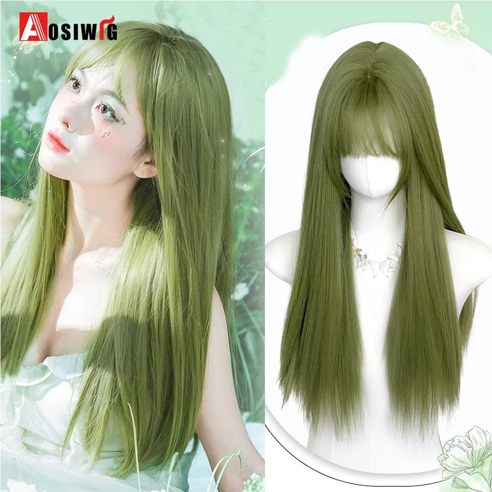 Blonde Twin Ponytail Princess Cut Natural Short Hair Synthetic Wigs Bangs Heat