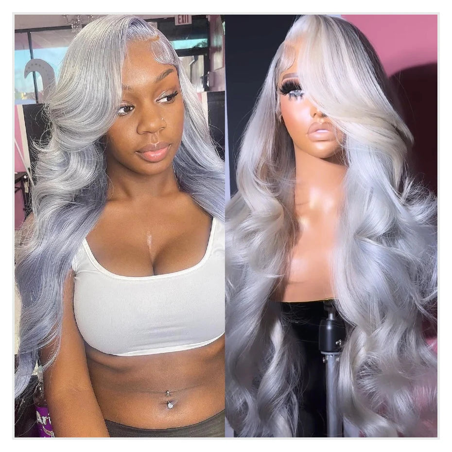 Grey Lace Fronts Wigs Human Hair 613 HD Frontal, 13x6 Vietnamese Raw