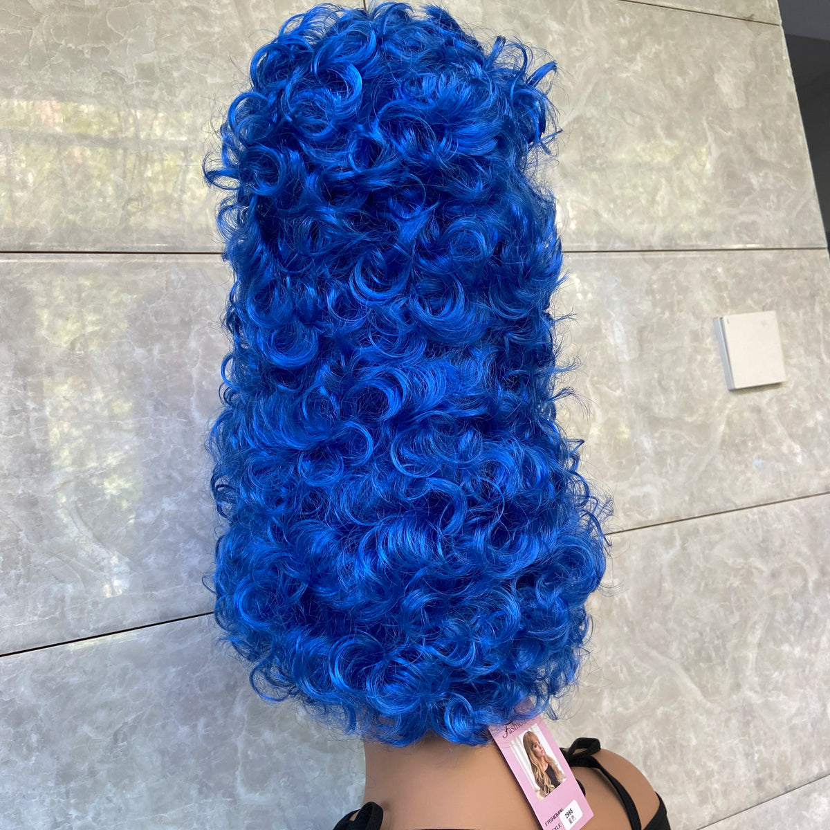 Deluxe Theatrical Halloween Costume Beehive Wig Blue Color Cosplay Wigs