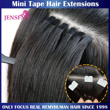 Mini Tape In Hair Extensions 100% Remy Natural Human Hair 16"-26" Inch Straight Seamless PU Skin Weft Tape Ins For Salon