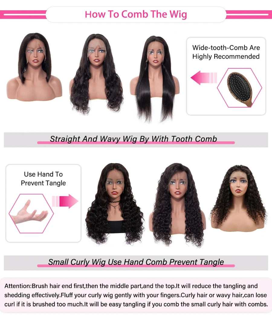 Brazilian Body Wave Human Hair Wig, Pre-Plucked HD Transparent 13x4 Lace Front, Bleached Knots