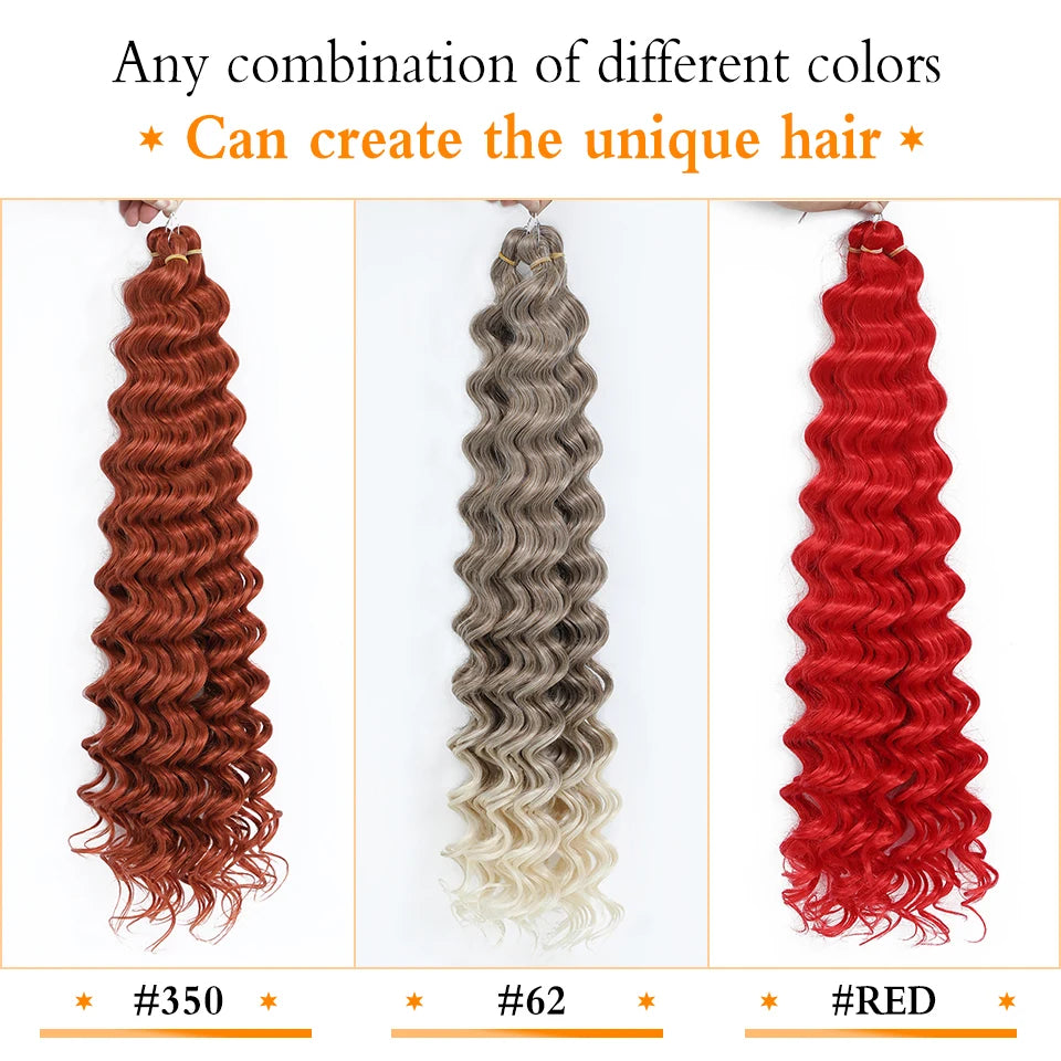Deep Wavy Twist Synthetic Crochet Hair Afro Curly African Braids Ombre Blonde