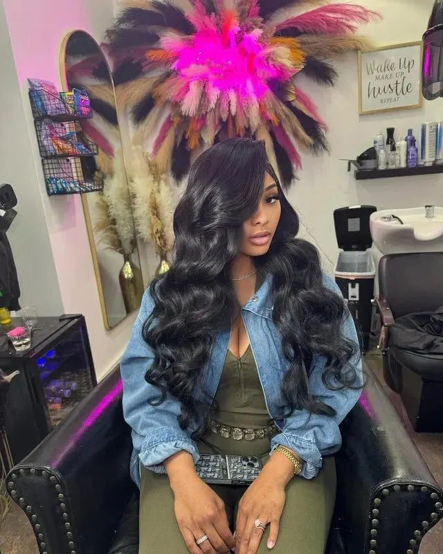 Body Wave 13x6 HD Lace Front Human Hair Wig, 250% Density, Pre-Plucked Glueless