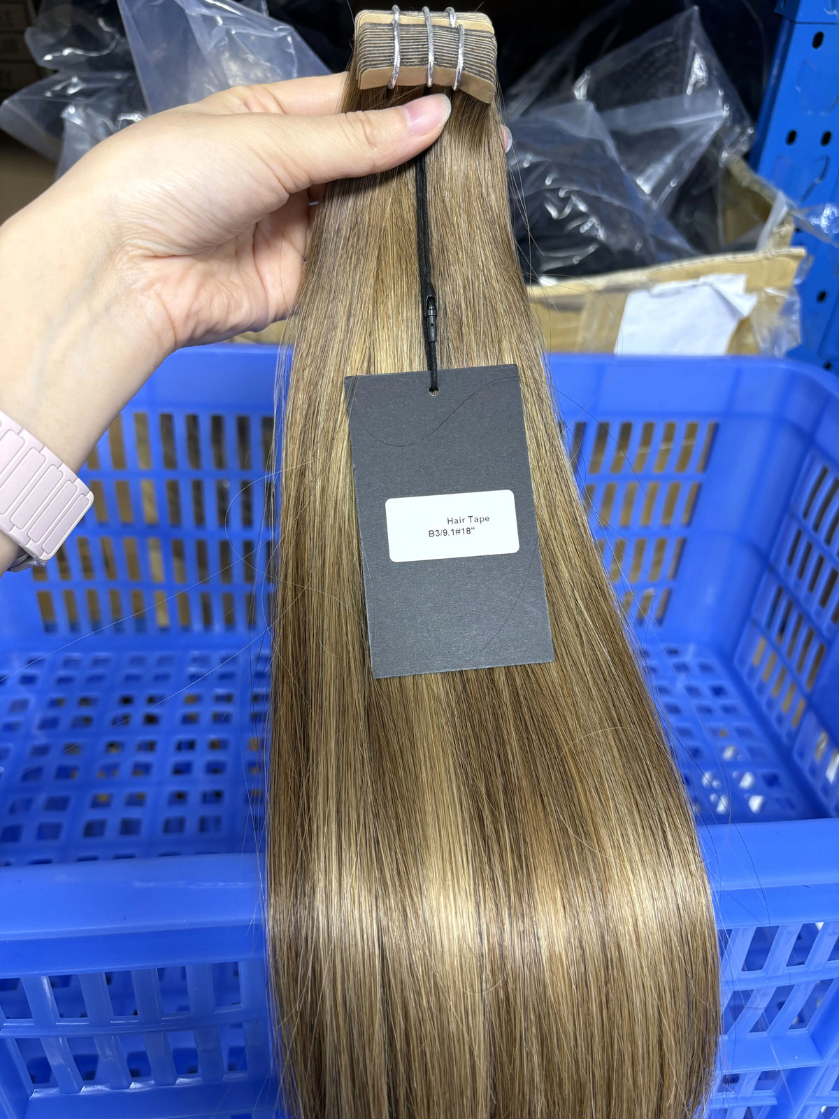 Tape in Vietnamese Virgin Human Hair 50g/ Colored Straight Extensions Skin Weft