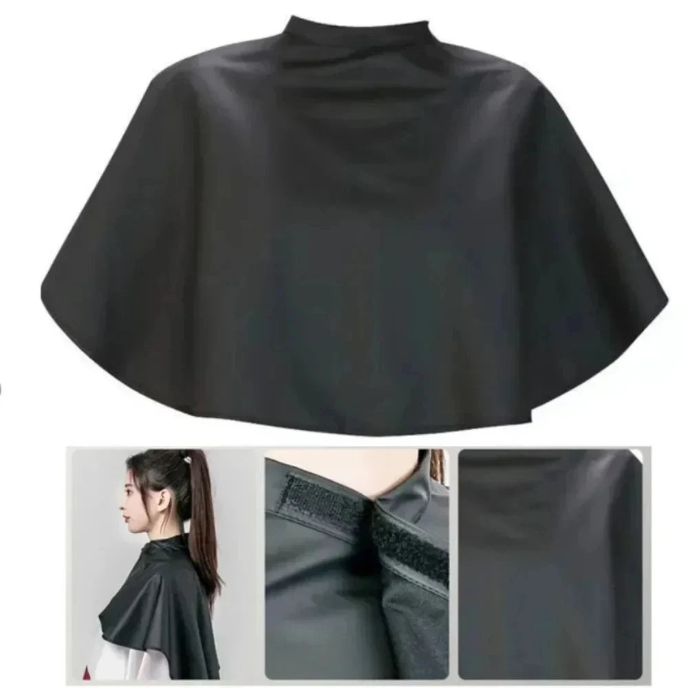 Hair Dye Tools Short Square Black Waterproof Hairdressing Salon Barber Cutting Cape
