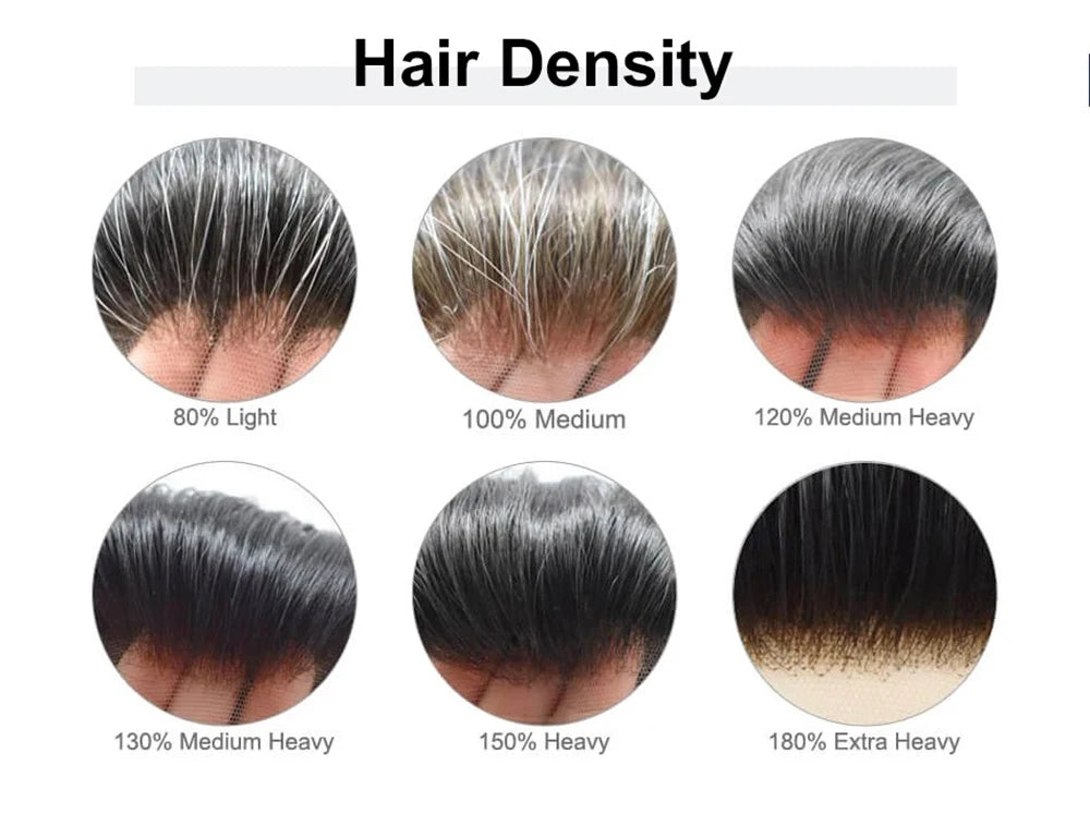 Lace Base Toupee Swiss Front PU Natural Hairline Wig Human Hair Prosthesis