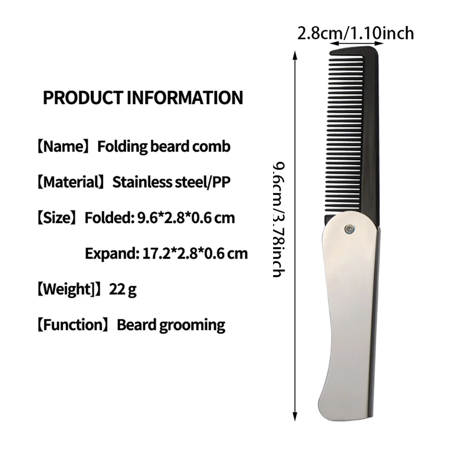 1/2 Pcs Folding Beard Combs, Easy Carrying, Fine Tooth Hair Comb Straightener for Grooming Styling Hair