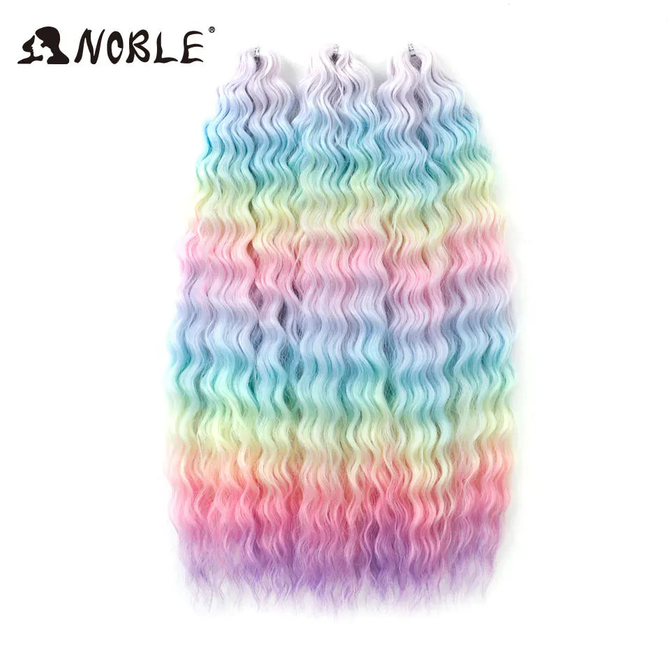 Synthetic Twist Crochet Curly Hair Water Wave Braid Ombre Blonde Brown Deep