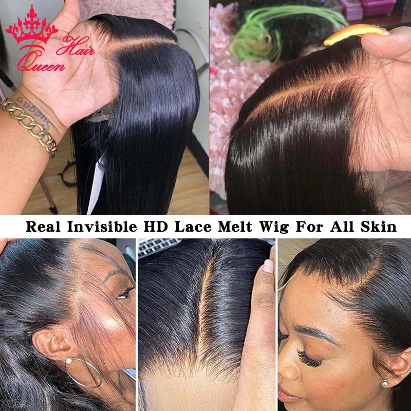 400% Density Wig Real HD Lace Raw Human Hair, 13x4 Full Frontal