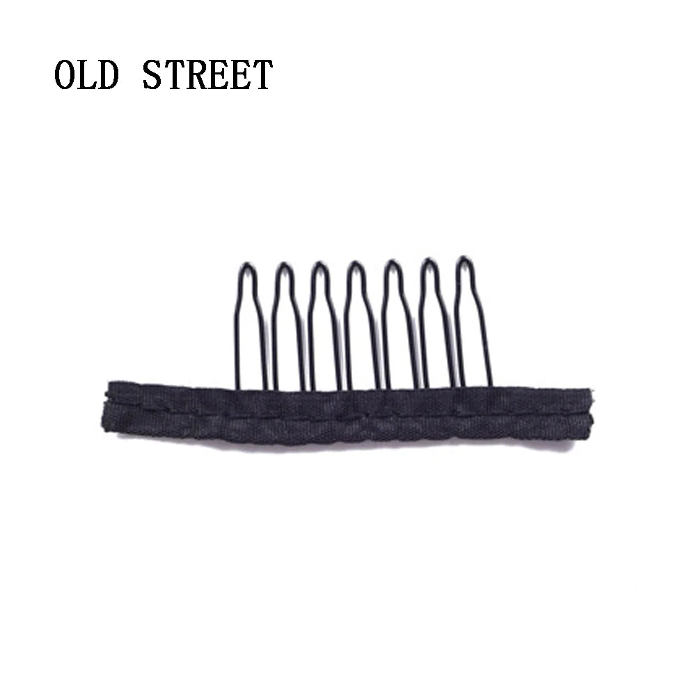 Black Teeth Wig Combs Set Lace Cap Accessories Safe Stable Clips Application
