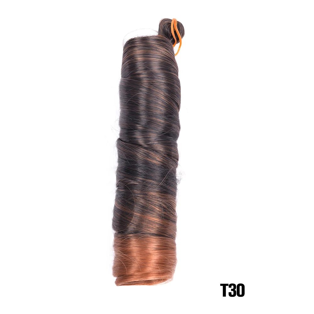 French Curls Braiding Hair Extensions - Synthetic Loose Wave Spiral Curl, High Temperature, Ombre Pre-Stretched