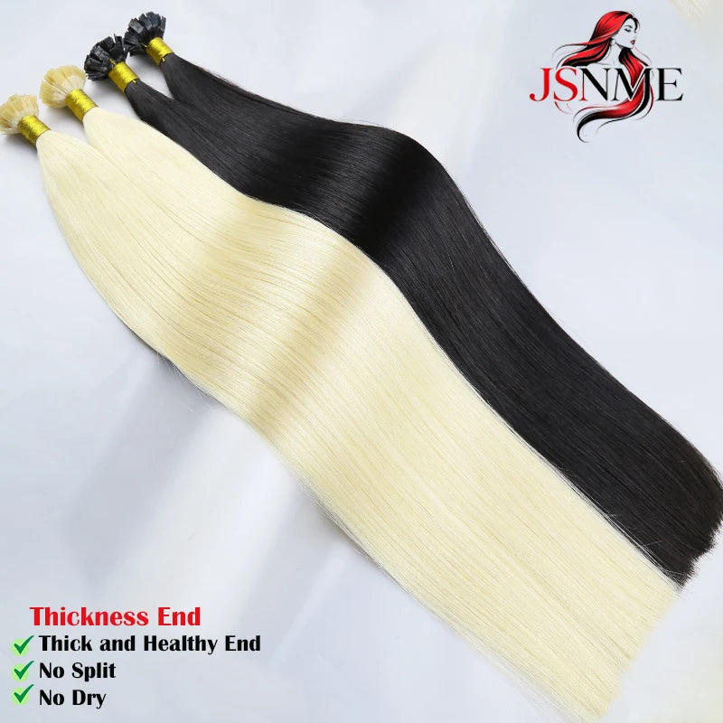 Flat Tip Hair Extensions Keratin Natural Human Hair Extension Brown Blonde 1g/Strand For Salon