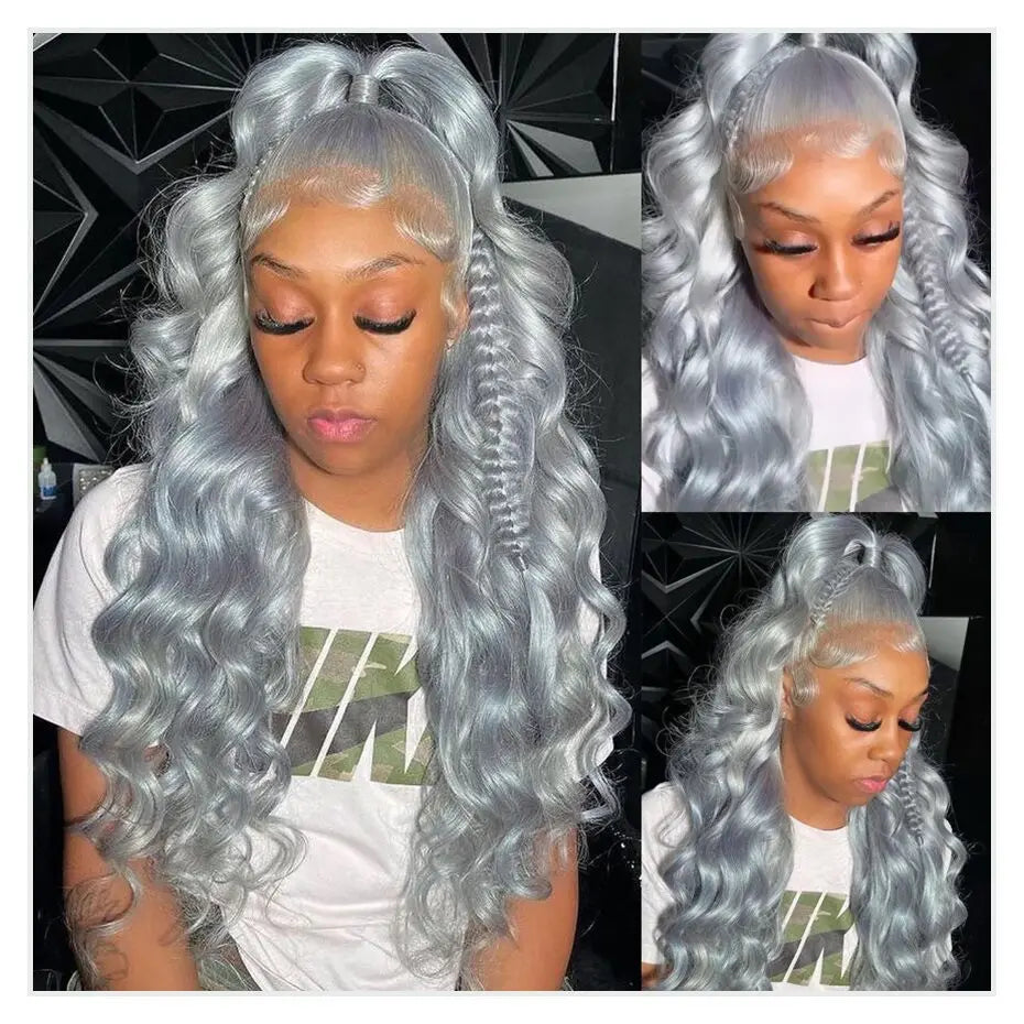 Grey Lace Fronts Wigs Human Hair 613 HD Frontal, 13x6 Vietnamese Raw