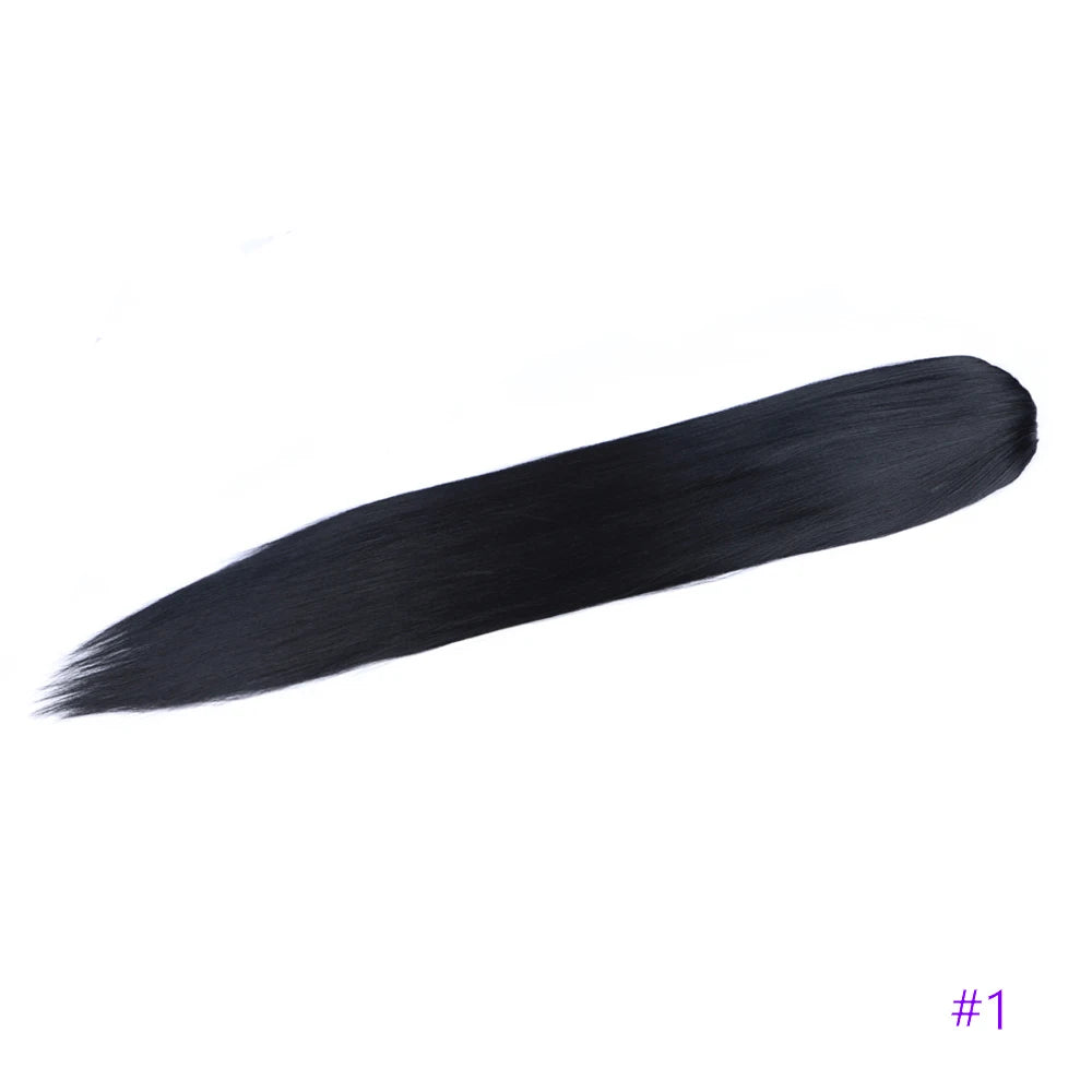 30 Inch Long Straight Ponytail Synthetic Drawstring Ponytail Chip-In Hair Extension Straight Pony Tail Fake Hairpiece