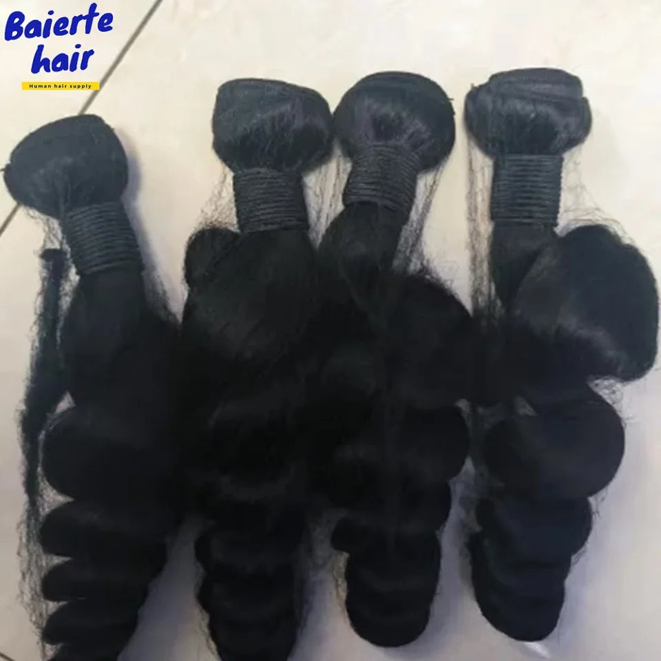 Loose Wave Bundle Human Hair Weave Unprocessed Virgin Wavy Weft Big Spiral
