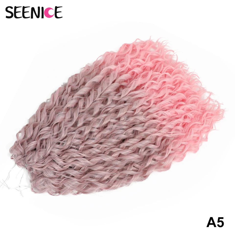 Synthetic Hair Deep Wave Twist Crochet Braid Afro Curl Ombre Blonde Pink
