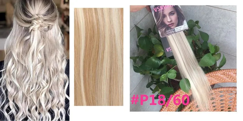 Piano Color Tape In Human Hair Extensions 100% Human Hair Tape Ins Length 14-24inch 2g/sheet 20pcs/pack