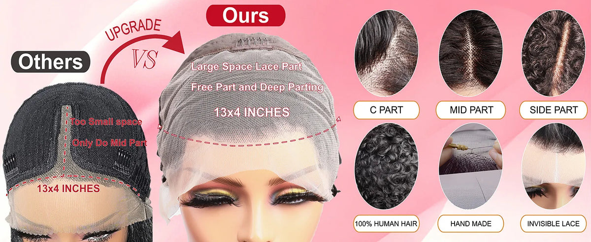 Curly Pixie Cut 13x4 Lace Front Wig, Human Hair, Short Layered Glueless Wig, Pre Plucked with Bangs, Natural Black