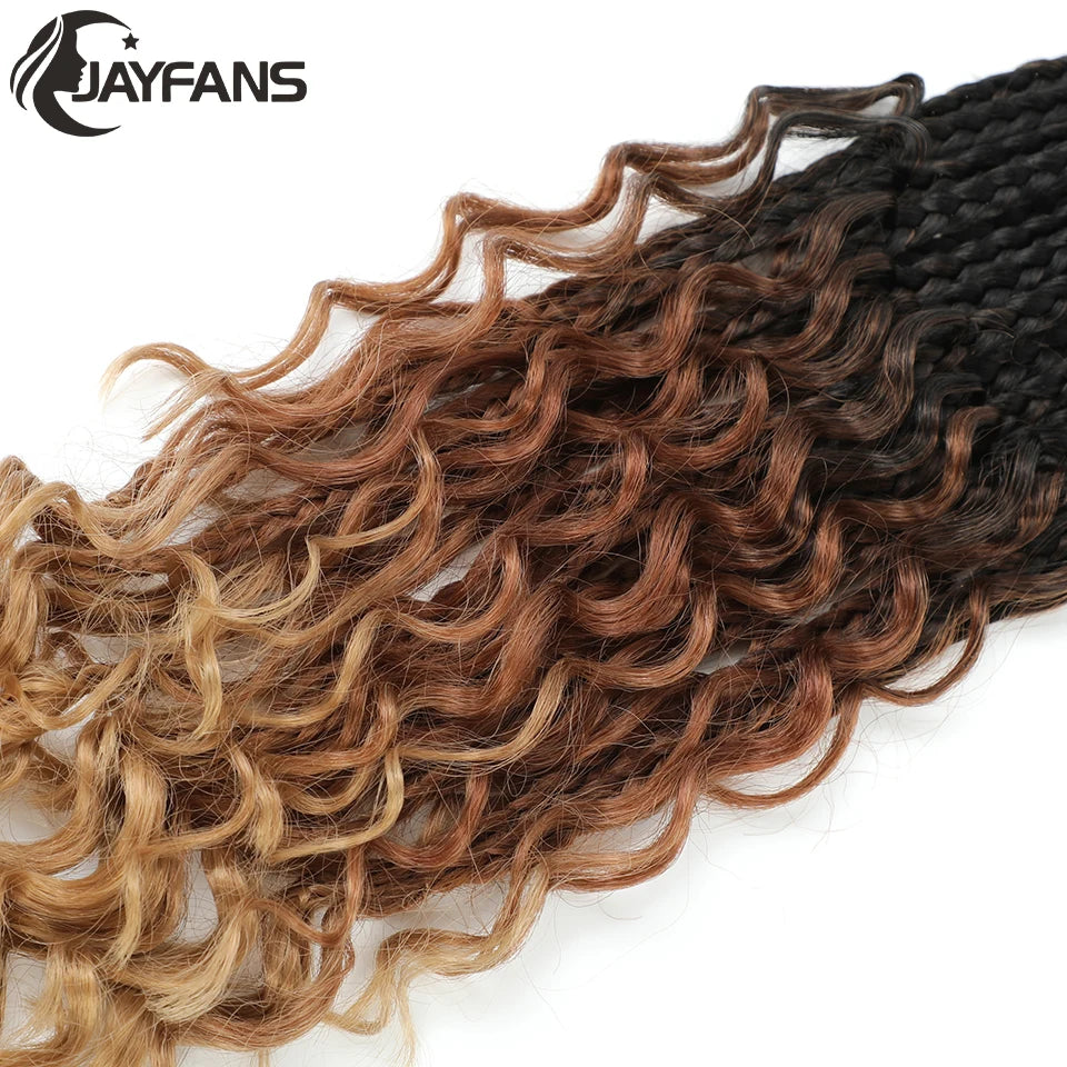 Boho Box Braids Crochet Synthetic Hair Goddess Curly Ends Bohomian